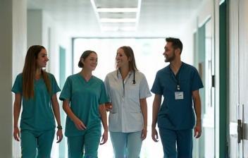 PFH team walking in Melbourne clinic hallway